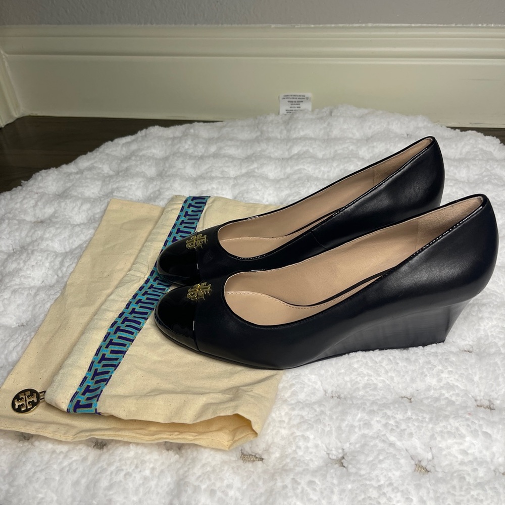 Tory Burch Black Wedge Shoes